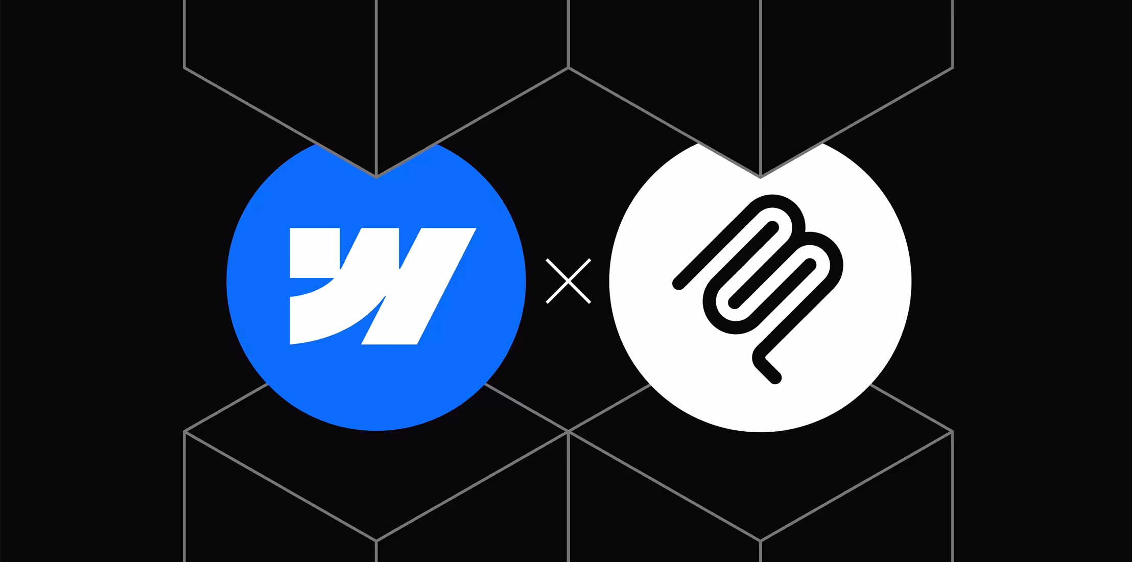 Cursor and Webflow integration artwork on a dark background