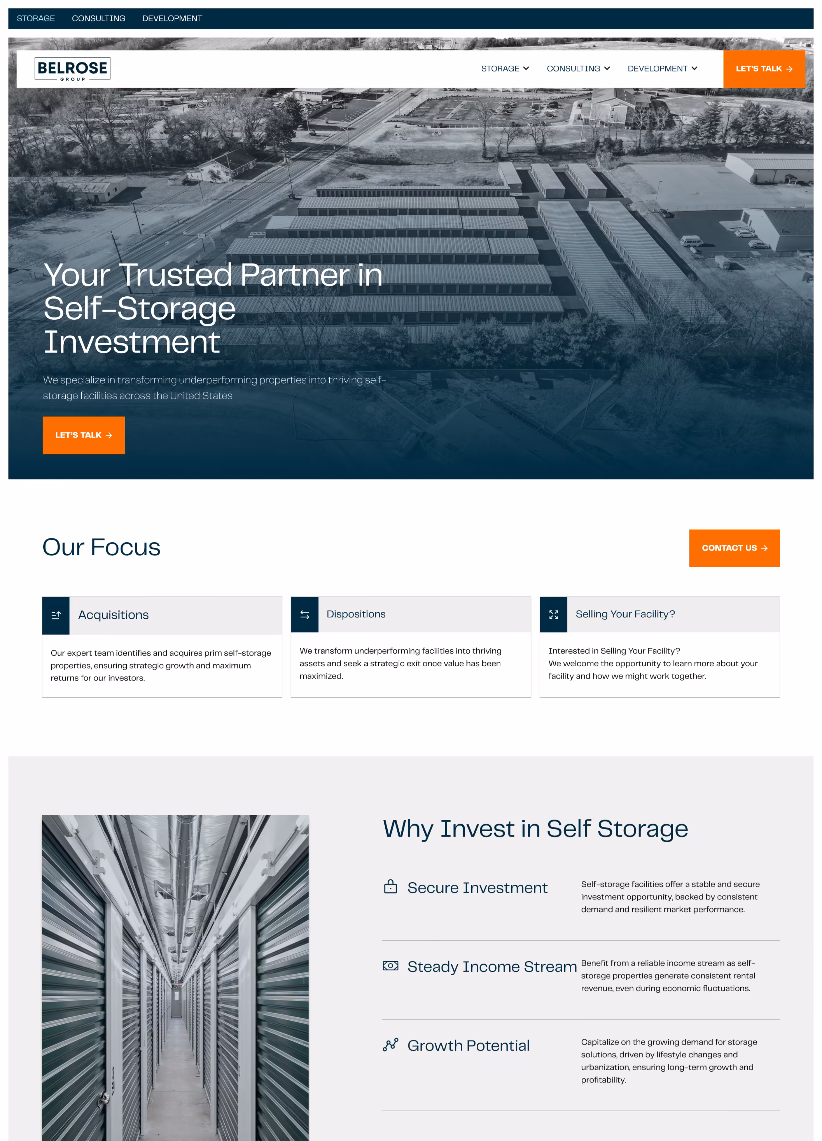 Belrose Group website full-page layout screenshot